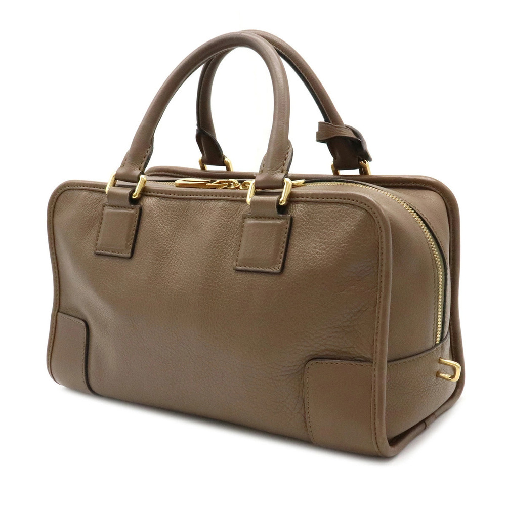 Loewe Brown Handbag Boston Amazona Leather Bag Mocha Brown